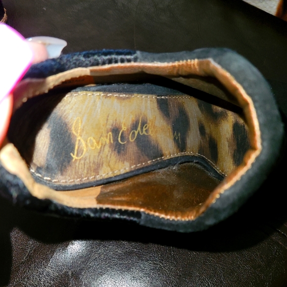 Ladies Sam Edelman peep toe Calf hair/suede shoe booties size 7.5 color black - Picture 3 of 5